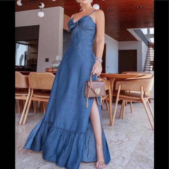 REGULAR - NWT - Denim Split Cami Maxi Dress - SzS, M, L - Picture 1 of 2